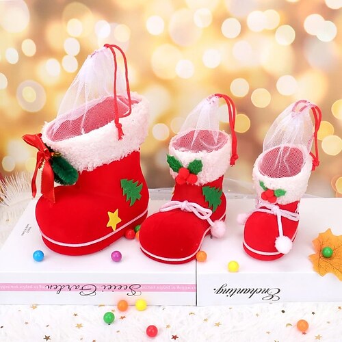 

Christmas Gift Bag Candy Holder Home Party Decor Christmas Santa Claus Candy Boots Kids Mini Xmas Tree Decoration