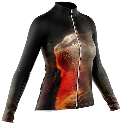 

Women's Cycling Jersey Long Sleeve Bike Jersey with 3 Rear Pockets Mountain Bike MTB Road Bike Cycling Cycling Breathable Ultraviolet Resistant Quick Dry Black Polyester Sports Clothing Apparel