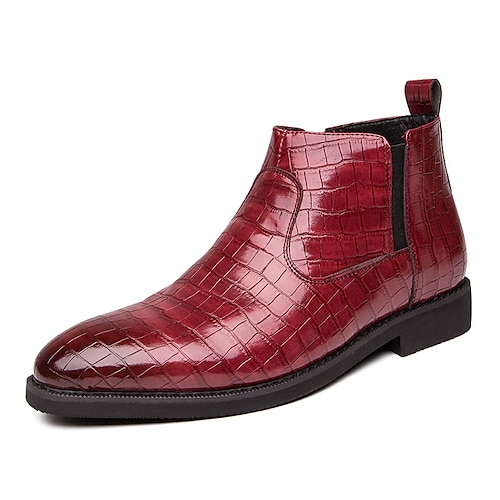 

Homme Bottes Chaussures à carreaux de style britannique Bottes Cow boy Bottines Chelsea Casual Britanique du quotidien Bureau et carrière Polyuréthane Bottine / Demi Botte Noir Rouge Hiver Automne