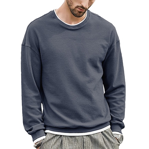 

Men's Sweatshirt Pullover Blue Wine Army Green Khaki Gray Crew Neck Solid Color Work Casual Streetwear Casual Winter Fall & Winter Clothing Apparel Hoodies Sweatshirts Long Sleeve