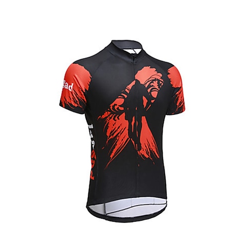 

Men's Cycling Jersey Short Sleeve Bike Jersey with 3 Rear Pockets Cycling Wicking Black Graffiti Elastane Sports Clothing Apparel / Athleisure