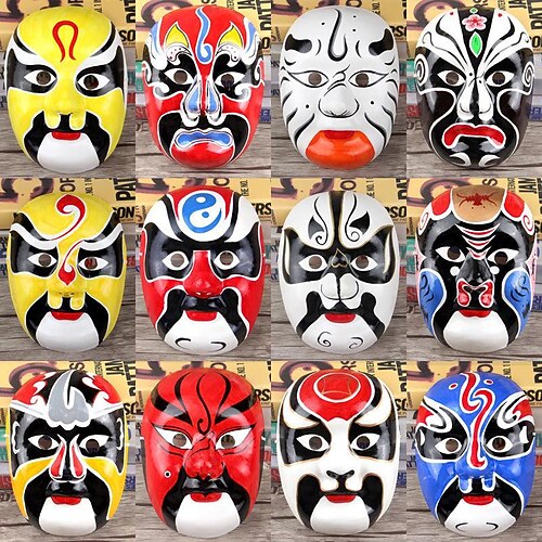 

Sichuan opera face-changing peking opera mask guofeng guofeng decorative wall hanging plays a hand-painted pulp mask