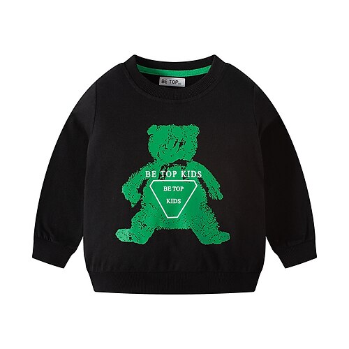 

Kids Boys Sweatshirt Cartoon Outdoor Long Sleeve Cool Cotton 2-8 Years Winter Black