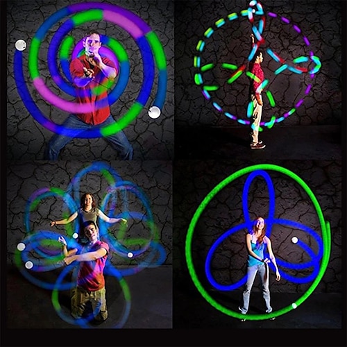 

2 pcs LED POI Ball Luminous Juggling Ball Belly Dance Level Hand Thrown Balls Yoga Motion Fitness Props Luminous Light Neon Glow Balls