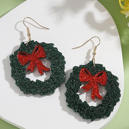 

1 Pair Drop Earrings Earrings For Women's Christmas Formal Festival Acrylic Resin Geometrical Holiday Fashion Birthday