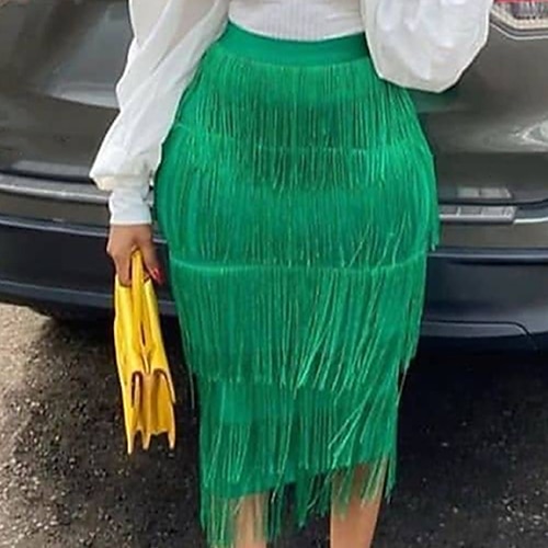 

Women's Plus Size Skirt Classic Solid Color Streetwear Casual Daily Vacation Natural Short Winter Fall Green Black Blue L XL XXL 3XL