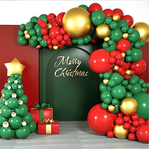 

190PCS Christmas Balloon Arch Set Facade Decoration Mall Holiday Opening Atmosphere Decoration Balloons