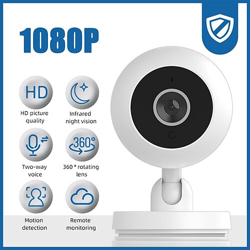 

IP Camera 1080P Bulb Wireless White Balance Alarm detection Indoor Apartment Support 128 GB