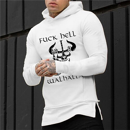 

Herren Hoodie Sweatshirt Kapuze Weiß Mit Kapuze Graphic Buchstabe Bedruckt Sport Natur Täglich Sport Heißprägen Basic Cool Designer Herbst Frühling Bekleidung Kapuzenpullover Sweatshirts Langarm