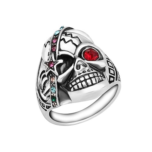 

1PC Ring For Men's Women's Party Evening Street Alloy Geometrical Skull