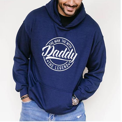 

Men's Hoodie Royal Blue Gray Black Hooded Letter Graphic Prints Pocket Monograms Print Sports & Outdoor Streetwear Streetwear Cool Casual Winter Fall Clothing Apparel Hoodies Sweatshirts Long Sleeve