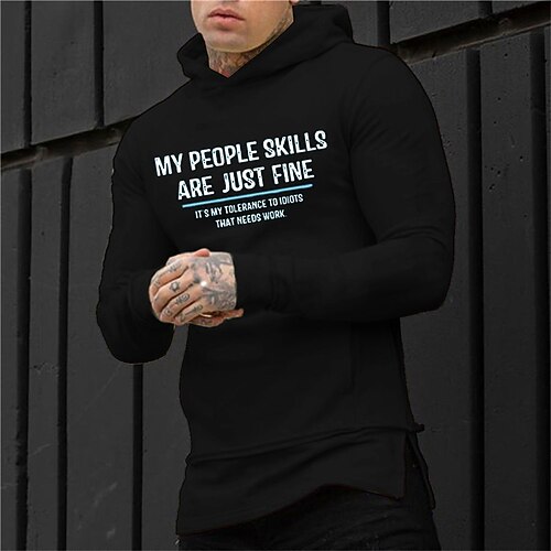 

Men's Pullover Hoodie Sweatshirt Hooded Graphic Letter Print Sports Outdoor Daily Sports Hot Stamping Basic Cool Designer Clothing Apparel Hoodies Sweatshirts Long Sleeve Black / Spring / Fall