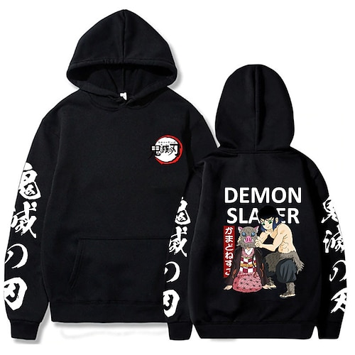 

Inspired by Demon Slayer Hashibira Inosuke Hoodie Cartoon Manga Anime Front Pocket Graphic Hoodie For Men's Women's Unisex Adults' Hot Stamping 100% Polyester