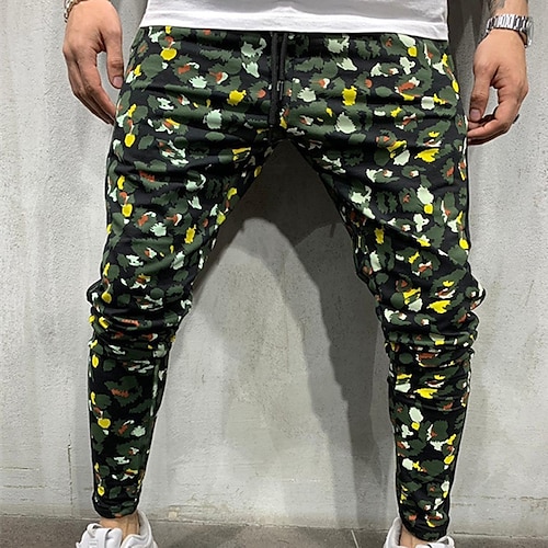 

Men's Joggers Trousers Work Pants Casual Pants Pocket Drawstring Elastic Waist Solid Colored Comfort Soft Daily Weekend Streetwear Casual Green White Micro-elastic / Elasticity