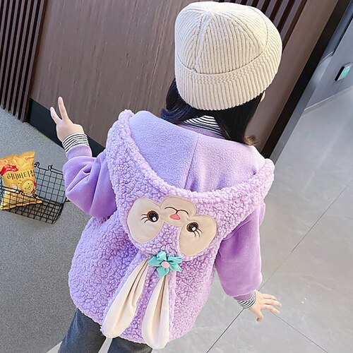 

Kids Girls' Vest Sleeveless Purple Pink Cartoon Fall Winter Active Daily 2-6 Years