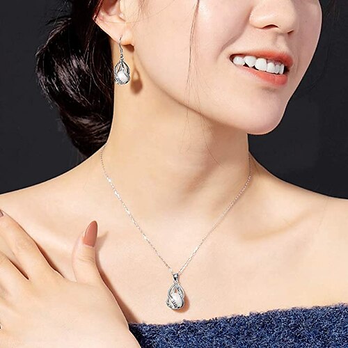 

3pcs Necklace For Kid's Girls' Daily Alloy Pear Silver Gold Necklace Pearl Jewelry 925 Sterling Silver Freshwater Pearl Teardrop Pearl Pendant Necklace