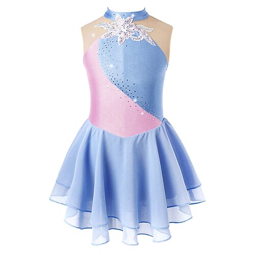 

Figure Skating Dress Women's Girls' Ice Skating Dress Green Purple Yellow Spandex High Elasticity Training Competition Skating Wear Handmade Crystal / Rhinestone Sleeveless Ice Skating Figure Skating