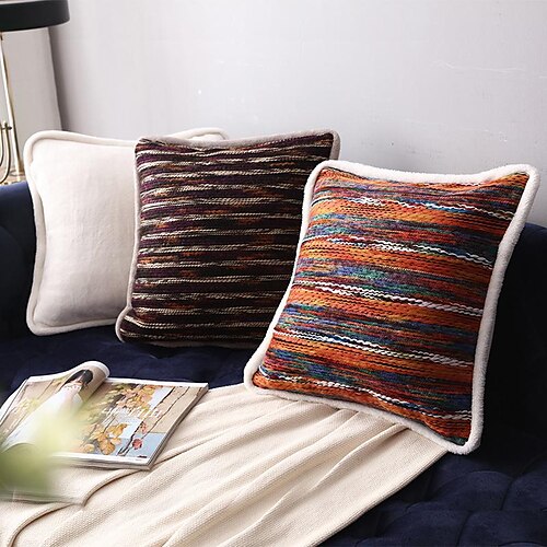 

Fronha de pelúcia estilo de luxo macio étnico decorativo capas de almofada quadrada fronha para sofá quarto 1 peça