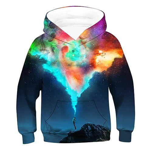 

Kids Boys Hoodie Graphic Outdoor 3D Print Long Sleeve Pocket Streetwear 3-12 Years Winter Multicolor