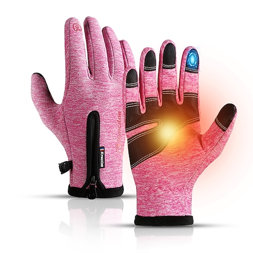 

Winter Gloves Bike Gloves Cycling Gloves Touch Gloves Winter Full Finger Gloves Anti-Slip Waterproof Windproof Warm Sports Gloves Mountain Bike MTB Outdoor Exercise Cycling / Bike Fleece Navy Rosy
