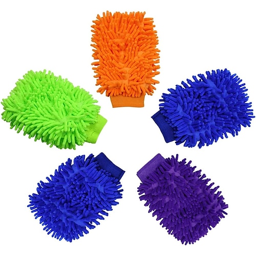 

Chenille Microfiber Wash Glove, Double Sided Scratch-Free Car Wash Mitt, Soft Car Wash Sponge, Microfiber Wash Mitt for Car Cleaning