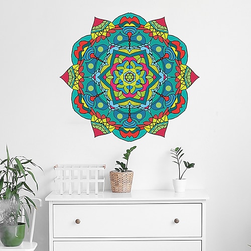 

Mandala Wall Stickers Living Room / Kids Room & kindergarten, Removable / Pre-pasted PVC Home Decoration Wall Decal 1pc