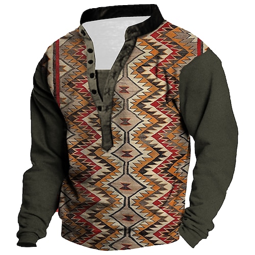 

Men's Unisex Sweatshirt Pullover Button Up Hoodie Tribal Graphic Prints Print Casual Daily Sports 3D Print Streetwear Designer Casual Clothing Apparel Hoodies Sweatshirts Long Sleeve Coffee