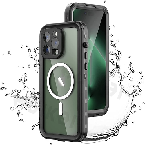 

Phone Case For Apple Magnetic Adsorption iPhone 14 Pro Max iPhone 14 Pro iPhone 14 Plus iPhone 14 Waterproof and Screen Protector Magnetic Transparent PET TPU PC