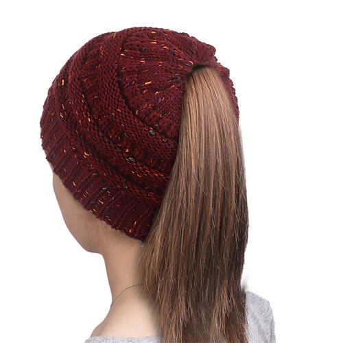 

Hat Beanie / Slouchy Women's White Black Gray Outdoor Home Daily Knit Stripe Portable Windproof Comfort / Fall / Winter / Pink