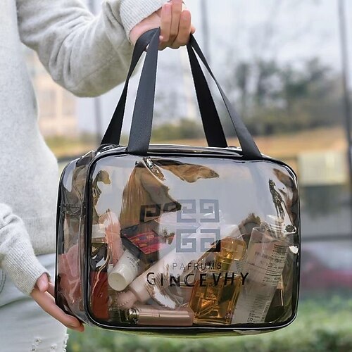 

Waterproof Letter Cosmetic Storage Pouch Transparent Lady Toiletries Organizer Handbag Business Trip Household Large Beauty Case