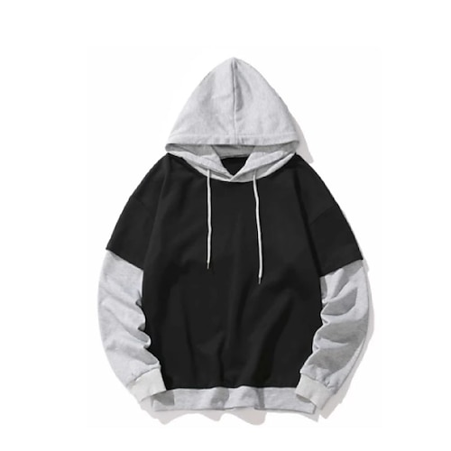 

Men's Hoodie Black Hooded Graphic Color Block Print Sports & Outdoor Streetwear Cool Designer Casual Winter Fall Clothing Apparel Hoodies Sweatshirts Long Sleeve / Spring