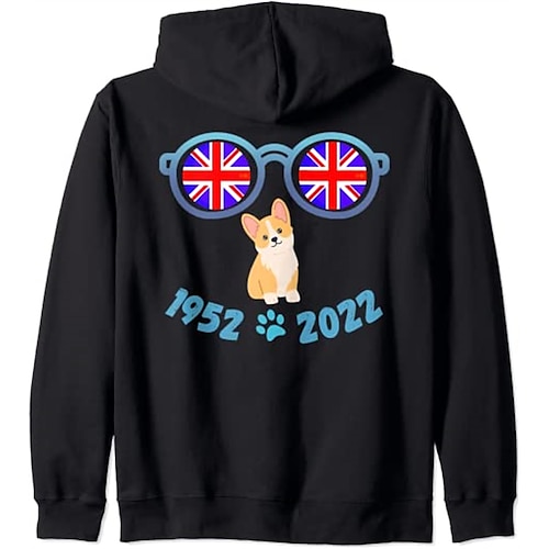 

Inspired by Queen's Platinum Jubilee 2022 Elizabeth 70 Years British Corgi Hoodie Cartoon Manga Anime Front Pocket Graphic Hoodie For Men's Women's Unisex Adults' Hot Stamping 100% Polyester