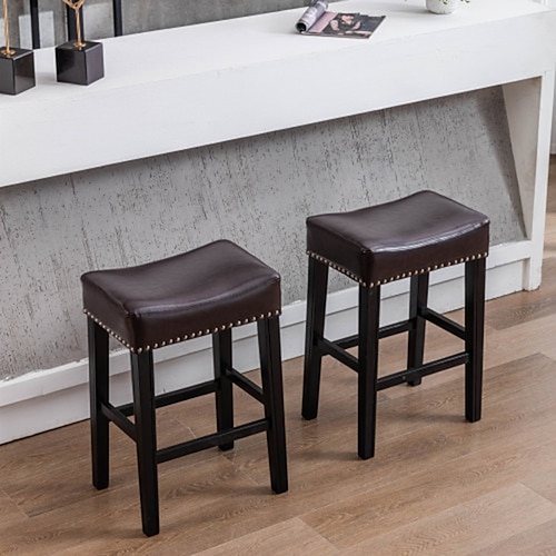 

Furniture Counter Height 26 Bar Stools for Kitchen Counter Backless Faux Leather Stools Farmhouse Island Chairs (26 Inch Brown Set of 2)Workbench With Drawers And Cabinets