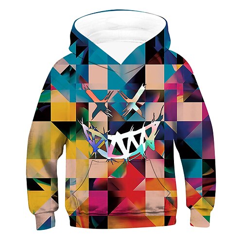 

Kids Boys Hoodie Graphic Outdoor 3D Print Long Sleeve Pocket Fashion 3-12 Years Winter Multicolor