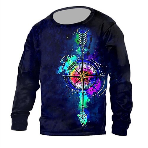 

Men's Unisex Sweatshirt Pullover Crew Neck Geometric Graphic Prints Print Daily Sports Holiday 3D Print Streetwear Designer Casual Clothing Apparel Hoodies Sweatshirts Long Sleeve Blue