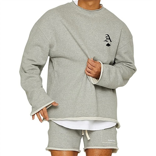 

Men's Sweatshirt Pullover Gray Crew Neck Graphic Letter Print Sports Outdoor Streetwear Designer Casual Big and Tall Spring Clothing Apparel Hoodies Sweatshirts Long Sleeve / Winter / Fall