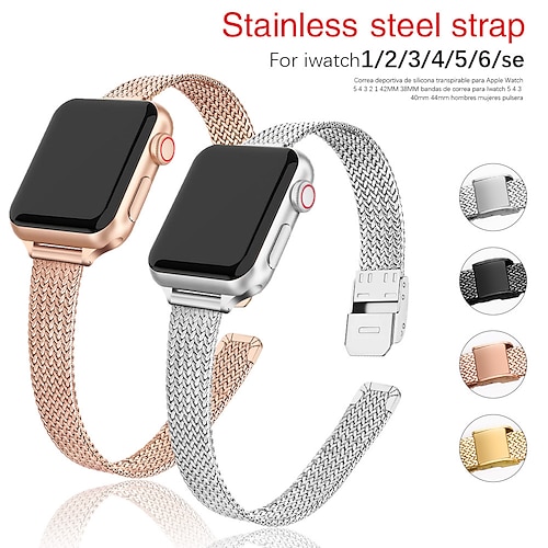 

1PC Smart Watch Band Compatible with Apple iWatch Series 8 7 6 5 4 3 2 1 SE Metal Band for iWatch Smartwatch Strap Wristband Metal Adjustable Breathable Quick Release