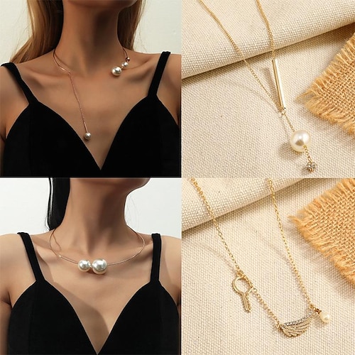

Pearl Necklace For Women's Party Evening Daily Pearl Alloy