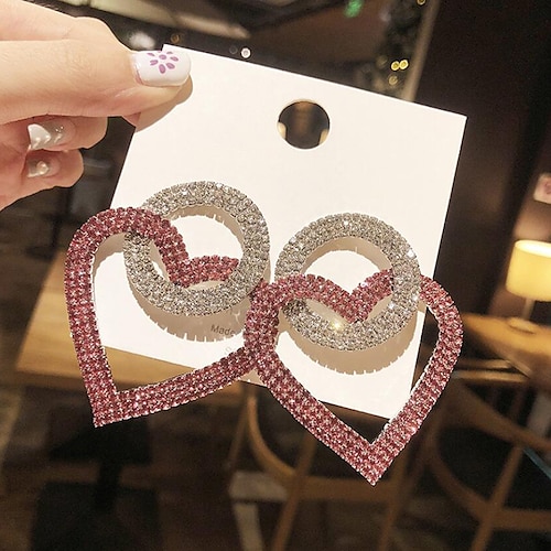 

1 Pair Hoop Earrings For Women's Gift Formal Date Alloy Heart Fashion