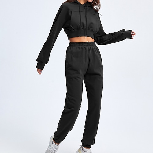 

Women's Loungewear Sets 2 Pieces Pure Color Comfort Daily Bed Vacation Polyester Breathable Gift Hoodie Long Sleeve Hoodie Pant Pocket Elastic Waist Winter Fall Blue Orange
