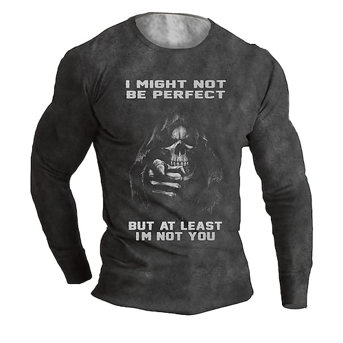 

Men's Unisex T shirt Tee Skull Graphic Prints Crew Neck Black 3D Print Outdoor Street Long Sleeve Print Clothing Apparel Basic Sports Designer Casual