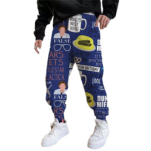 

Men's Sweatpants Joggers Trousers Drawstring Elastic Waist 3D Print Graphic Prints Comfort Breathable Sports Outdoor Casual Daily Streetwear Designer Blue Micro-elastic / Elasticity
