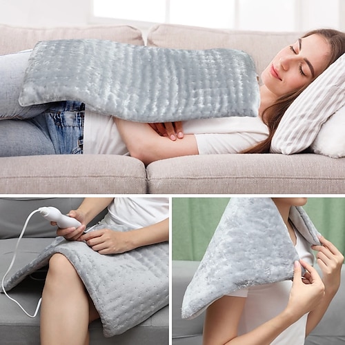 

Heating Pad Electric Heating Pads - Hot Heated Pad for Back Pain Muscle Pain Relieve,10 Heat Settings Auto Shut Off Function (Light Gray, 16""30"")