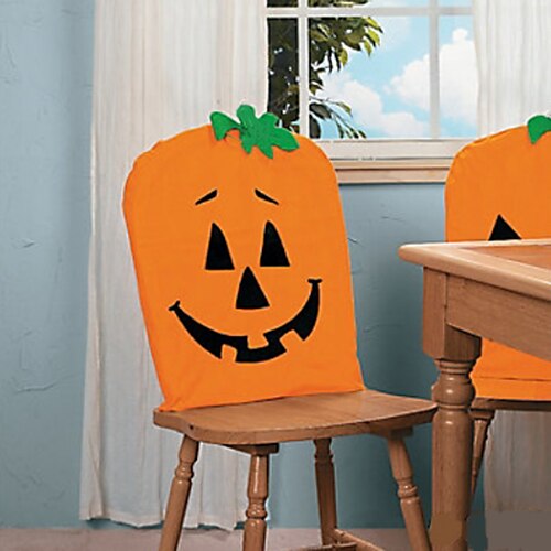 

1 Piece Halloween Pumpkin Chair Cover, Non Woven Chair Cover, Chair Protector Cover Seat Slipcover for Dining Room,Wedding, Ceremony, Banquet,Christmas Decor,5060cm