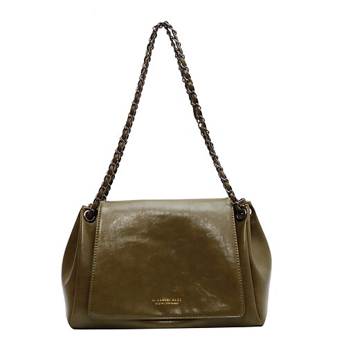 

Women's Leather Bag Crossbody Bag Shoulder Bag PU Leather Chain Solid Color Shopping Going out Light Coffee Green Black