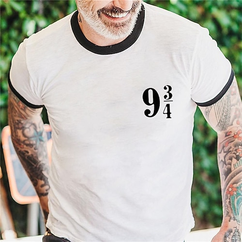 

Men's Unisex T shirt Tee Letter Graphic Prints Crew Neck Beige Short Sleeve Hot Stamping Outdoor Street Print Tops Sports Designer Casual Big and Tall / Summer / Summer