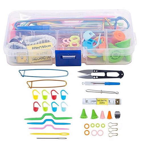 

56-piece Set Knitting Tool Set Pp Box Sewing Box Set Magic Gadget Accessories Knitting