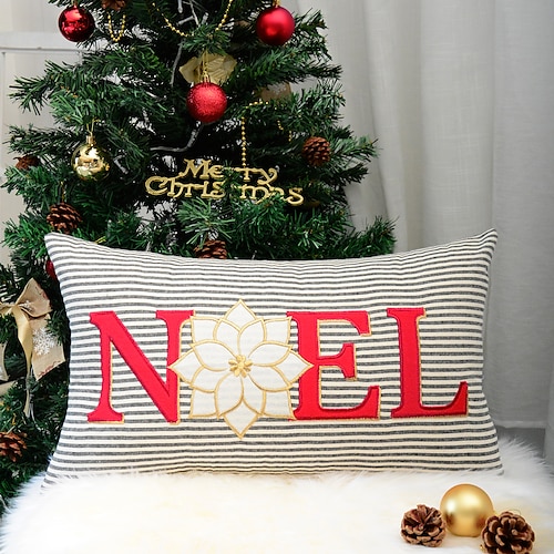 

Christmas Pillow Cover Embroidery Quality Pillow Case for Bedroom Livingroom Cushion Cover Noel&Floral