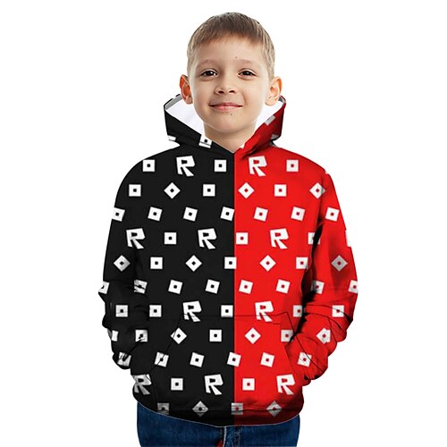 

Kids Boys Hoodie Graphic Outdoor 3D Print Long Sleeve Pocket Fashion 3-12 Years Winter Colorblock