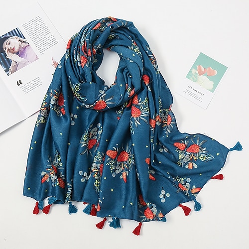 

Fashion Floral Tassel Big Shawl Scarf Lady High Quality Hijab 18080Cm Classical Daily Scarves